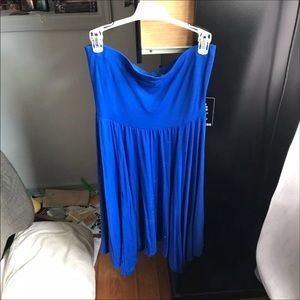 Express blue strapless dress